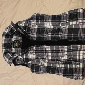 Gilet body warmer. Stripes, checkered